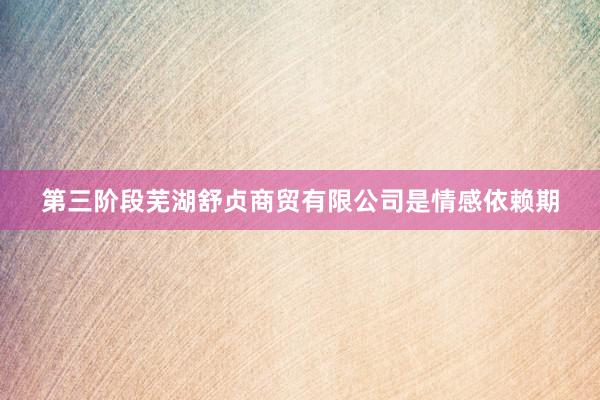 第三阶段芜湖舒贞商贸有限公司是情感依赖期